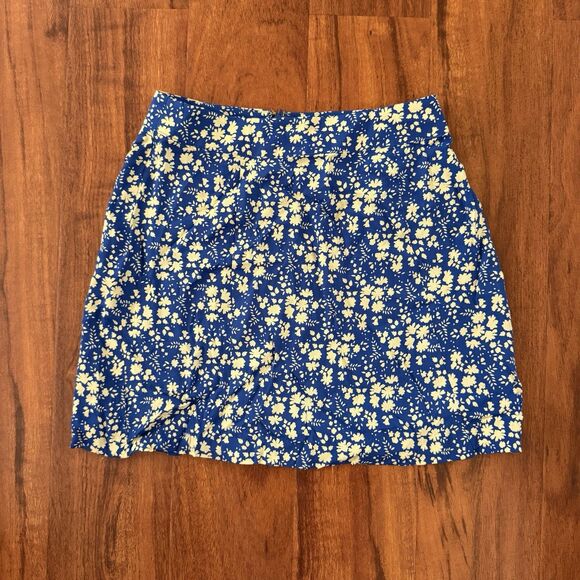 For Love & Lemons Mini Skirt Blue Floral Multicolor Size Small - Picture 7 of 9